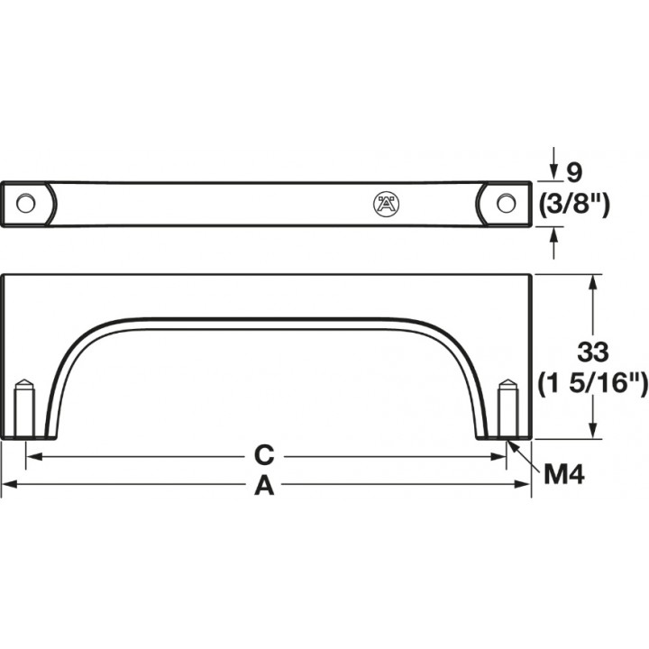 Hafele Deco H2530 Akslı Kulp 160 mm Mat Siyah