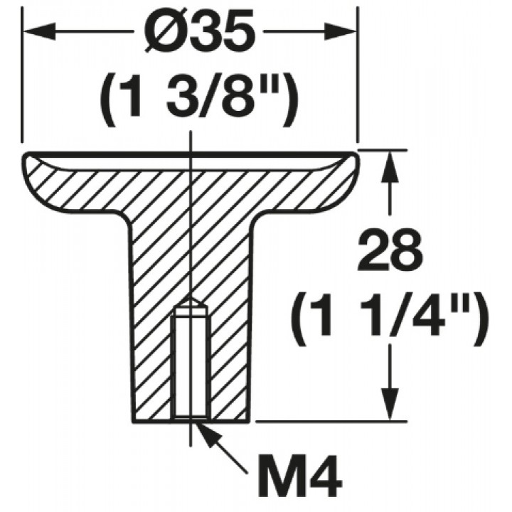 Hafele Deco H2580 Düğme Kulp 35 mm Mat Altın