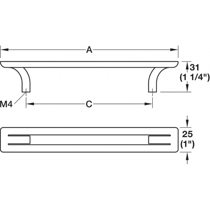Hafele Deco H2350 Akslı Kulp 128 mm Paslanmaz Çelik