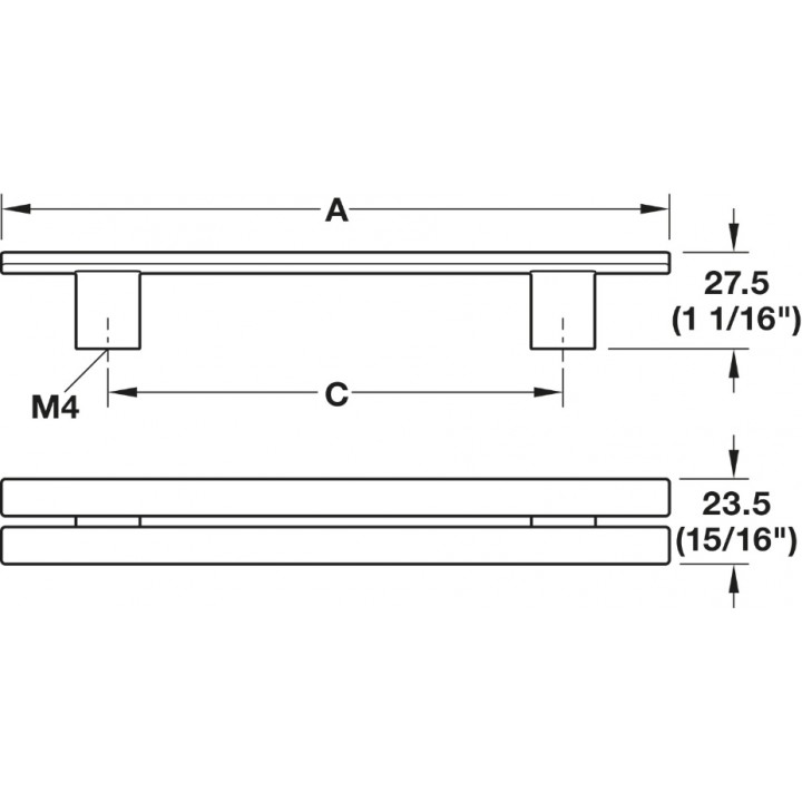 Hafele Deco H2360 Akslı Kulp 192 mm Mat Siyah