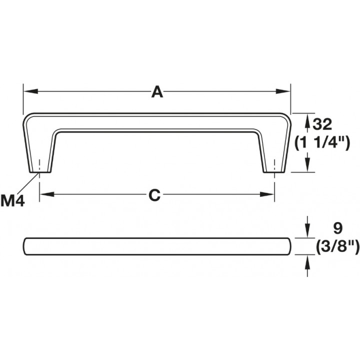 Hafele Deco H2330 Akslı Kulp 160 mm Mat Siyah
