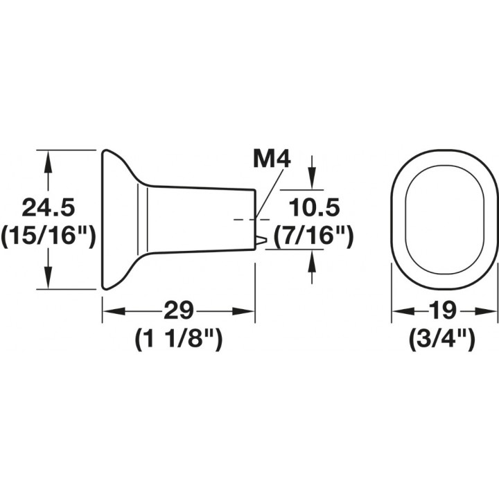 Hafele Deco H2325 Düğme Kulp 24 mm Mat Siyah