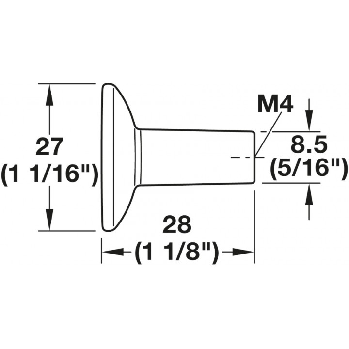 Hafele Deco H2385 Düğme Kulp 27×27 mm Mat Siyah
