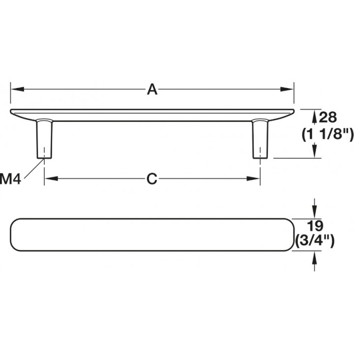 Hafele Deco H2380 Akslı Kulp 96 mm Paslanmaz Çelik