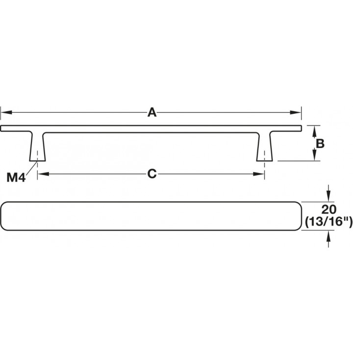 Hafele Deco H2115 Akslı Kulp 320 mm Paslanmaz Çelik