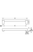Hafele Deco H2120 Akslı Kulp 128 mm Antik Gümüş