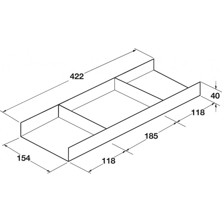 Hafele Kesseböhmer CONERO Kemerlik Depolama Tepsisi 154 × 422 × 43 mm Vizon