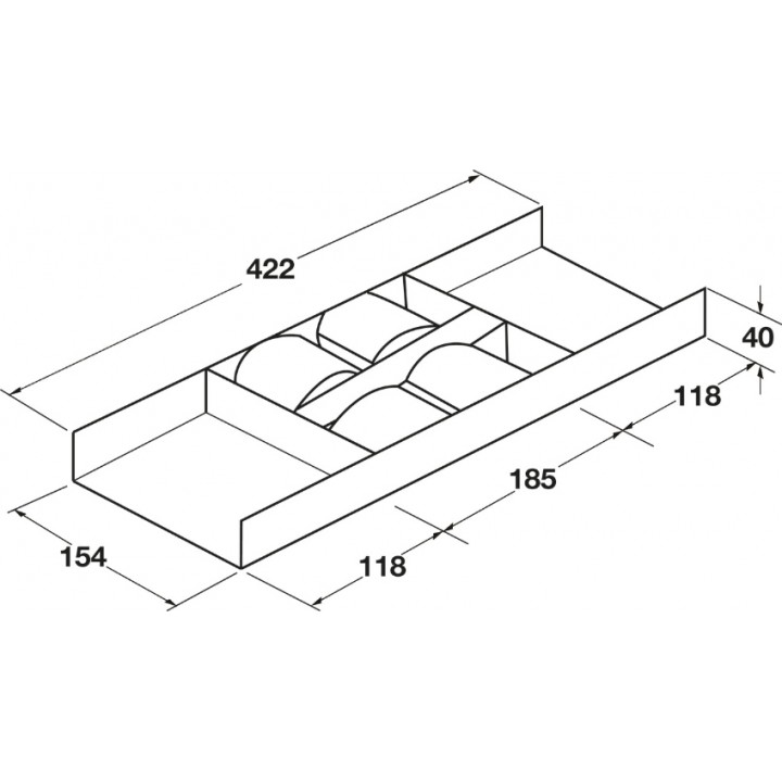 Hafele CONERO Saat Tutucu 154 × 422 × 43 mm Vizon