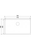 Hafele Velora 70 Eviye, Paslanmaz Çelik, 750 × 440 mm