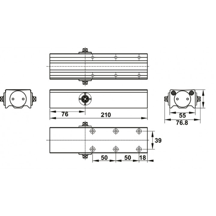 Hafele DC501 Kapı Kapatıcı Sabitlemeli EN2-5 Gümüş