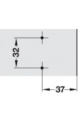 Hafele Metalla 510 A H Tipi Sürerek Montaj Menteşe Tabanı, 0 mm, Nikel