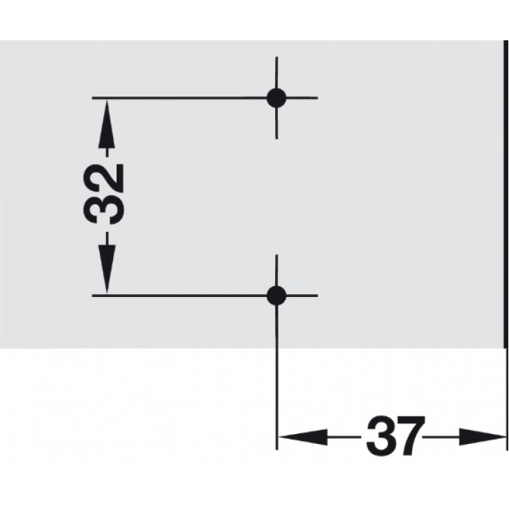 Hafele Metalla 510 A H Tipi Sürerek Montaj Menteşe Tabanı, 0 mm, Nikel
