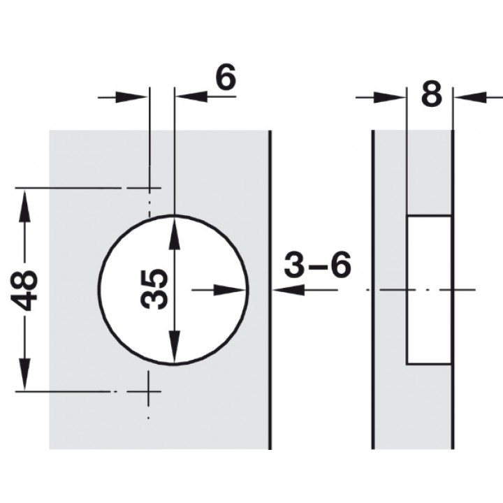 Hafele Metalla 510 A/SM Düz Menteşe Nikel