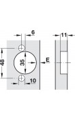 Hafele Metalla 510 A Yavaşlatıcısız Buzdolabı Kapağı Menteşesi 94° Nikel