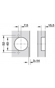 Hafele Metalla 510 S/K Yavaşlatıcılı Kalın Kapak Yarım Deve Menteşe 40 mm Nikel