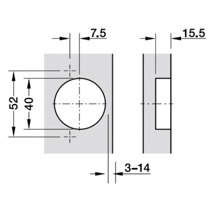 Hafele Metalla 510 S/K Yavaşlatıcılı Kalın Kapak Düz Menteşe 40 mm Nikel