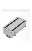 Hafele GOO DUAL Masaüstü Priz Sistemi 2 x Priz + 1 x UPS + 1 x CAT6 + 1 x CAT3 + 1 x USB-A + 1 x USB-C + 1 x HDMI Mat Eloksal