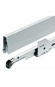 Hafele Matrix Box P Tam Açılım Raylı Kare Bordürlü Cam Ön Profilli İç Çekmece Seti Yavaşlatıcılı 350 mm Gri 600 mm Dolap Genişliği İçin