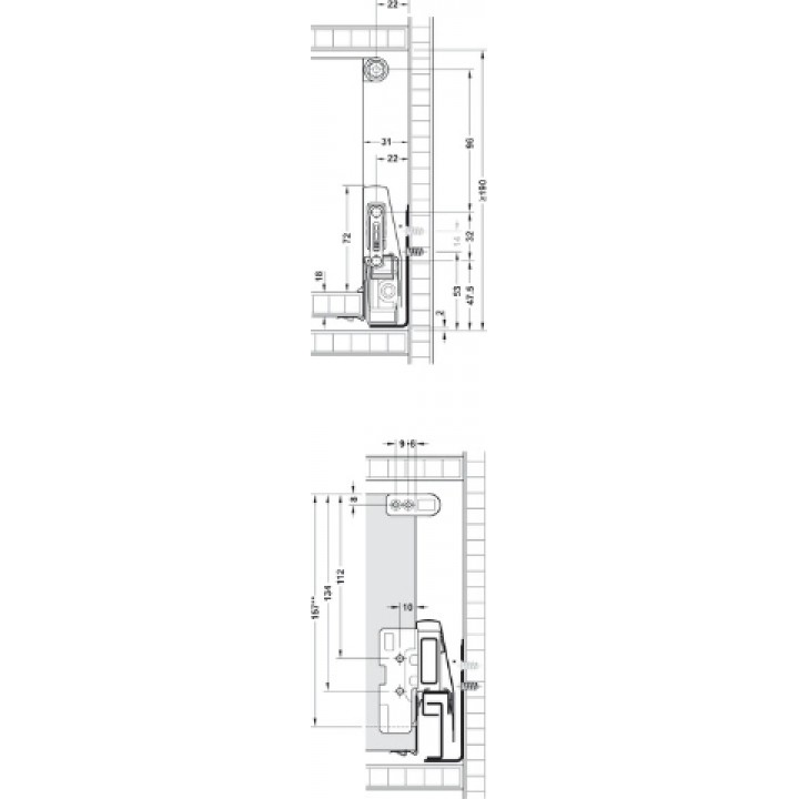 Hafele Matrix Box P Yuvarlak Bordürlü Çekmece Seti 450 mm Beyaz