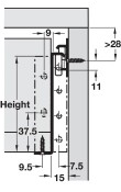 Hafele Matrix Box Tek A25 Çekmece Yan Ray Sistemi Tek Yanaklı 350 mm Beyaz RAL 9010