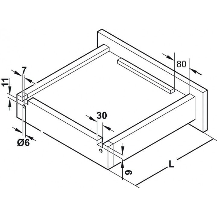 Hafele MATRIX UMS25 Gizli Ray Tek Açılım Ray Yavaşlatıcılı  400 mm