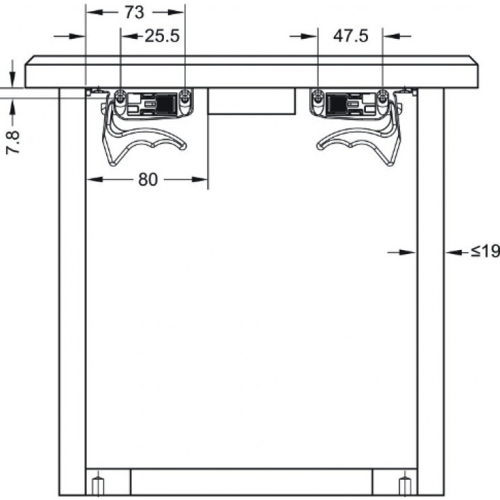 Hafele MATRIX UMS25 Gizli Ray Tek Açılım Ray Yavaşlatıcılı  400 mm