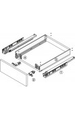 Hafele MINIMALIST Yavaşlatıcılı Tek Açılım Çekmece Sistemi H90 mm 400 mm Antrasit