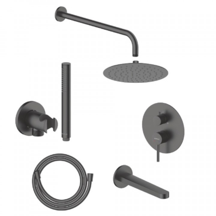 Hafele NEOMIX R 3F Ankastre Duş Set-3  Mat Siyah