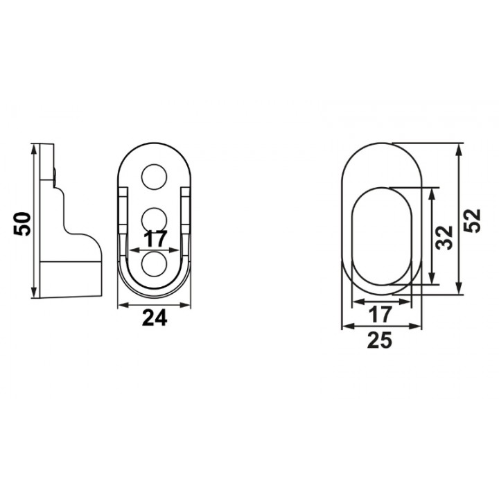 Hafele Oval Askı Borusu Flanş Seti Kapaklı Gri