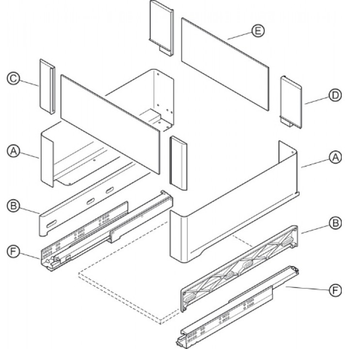 Hafele Kesseböhmer Conero İç Çekmece 760–820 mm Siyah