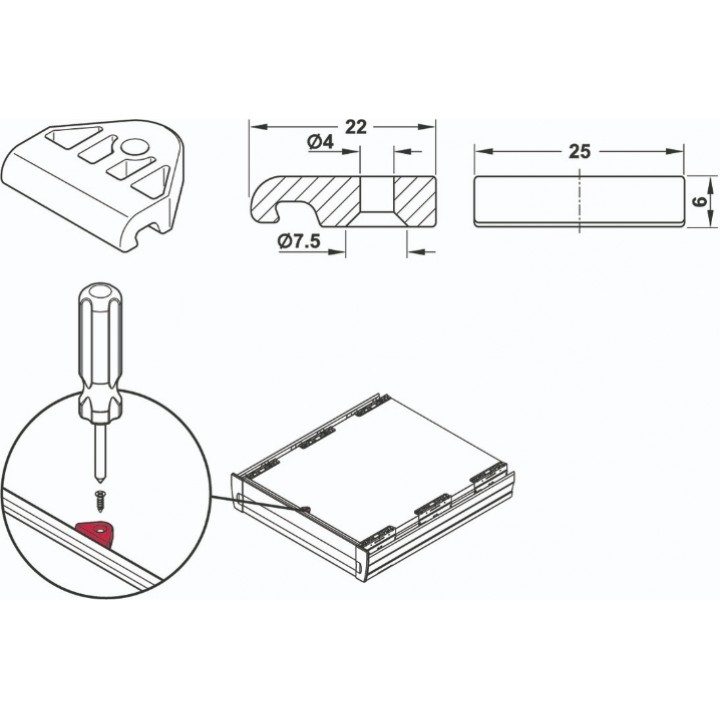 Hafele Matrix Box P Ön Panel Sabitleyici