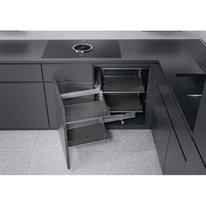 Hafele Köşe Kiler Sistemi Magic Corner 450mm Antrasit Sağ