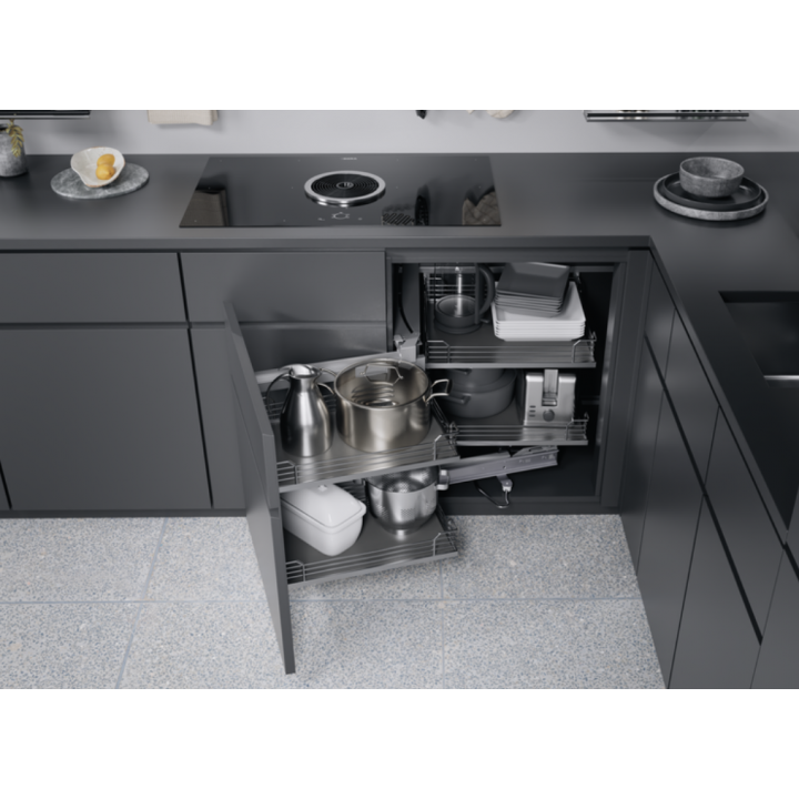 Hafele Köşe Kiler Sistemi Magic Corner 450mm Antrasit Sağ