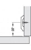 Hafele Metalla 510 A H Tipi Sürerek Montaj Menteşe Tabanı, 0 mm, Nikel