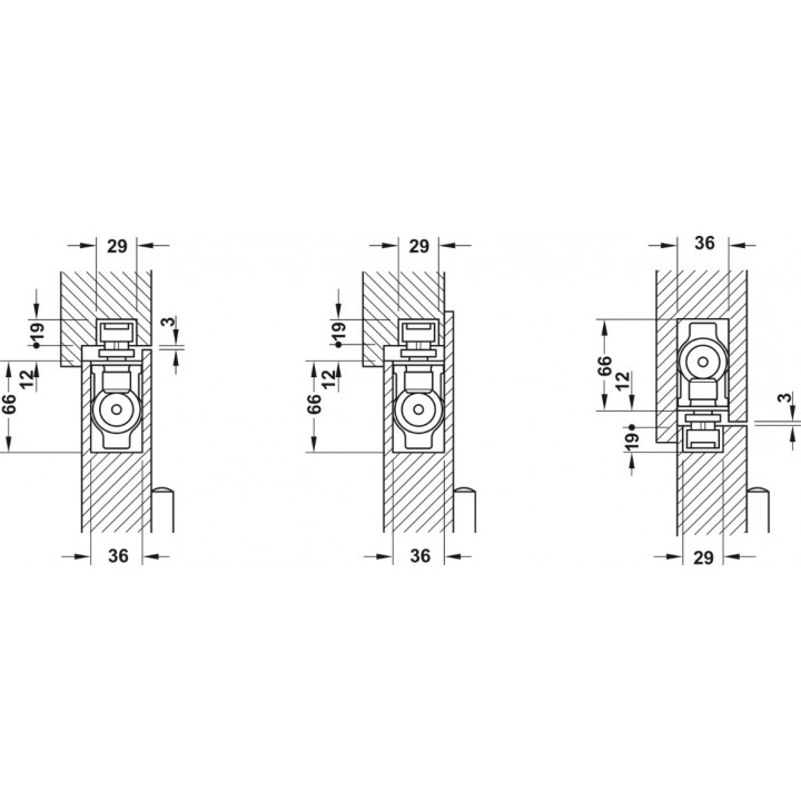 Hafele DCL 33 Gizli Kapı Kapatıcı Sabitlemesiz EN2-4 Gümüş