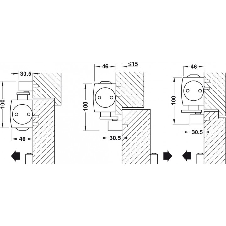 Hafele GEZE TS 3000 V Kapı Kapatıcı Seti Sabitlemeli EN1-4 Gümüş