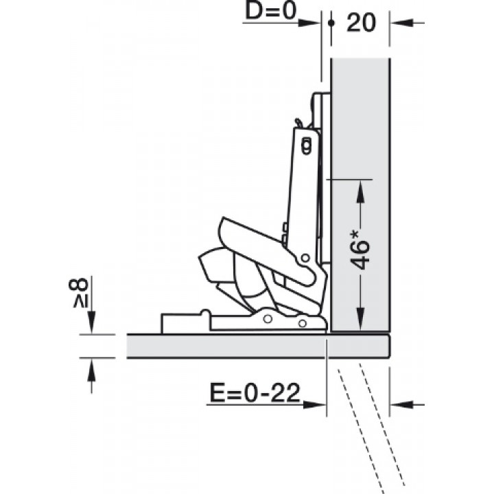 Häfele Metalla 510 A/SM Yavaşlatıcılı Metal, Seramik ve Kompozit Kapak Düz Menteşe 110° Nikel