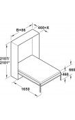 Hafele Teleletto Style Katlanır Yatak Donanımı 900 × 2000 mm 300 kg Grafit