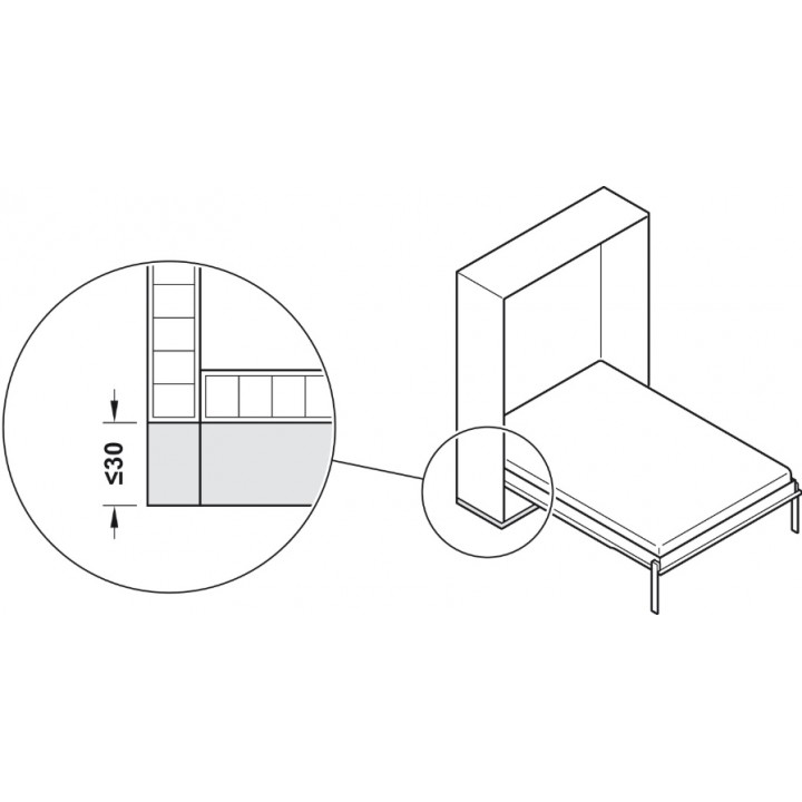 Hafele Teleletto Style Katlanır Yatak Donanımı 900 × 2000 mm 300 kg Grafit