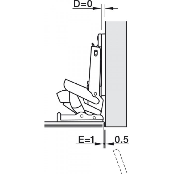 Hafele Metalla 510 A/SM Otomatik Kapanma Yaylı,Cam ve Aynalı Kapak Düz Menteşe 110° Nikel