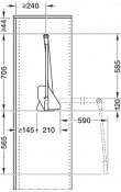 Hafele Kesseböhmer CONERO Gardırop Asansörü 445–628 mm 12 kg Siyah