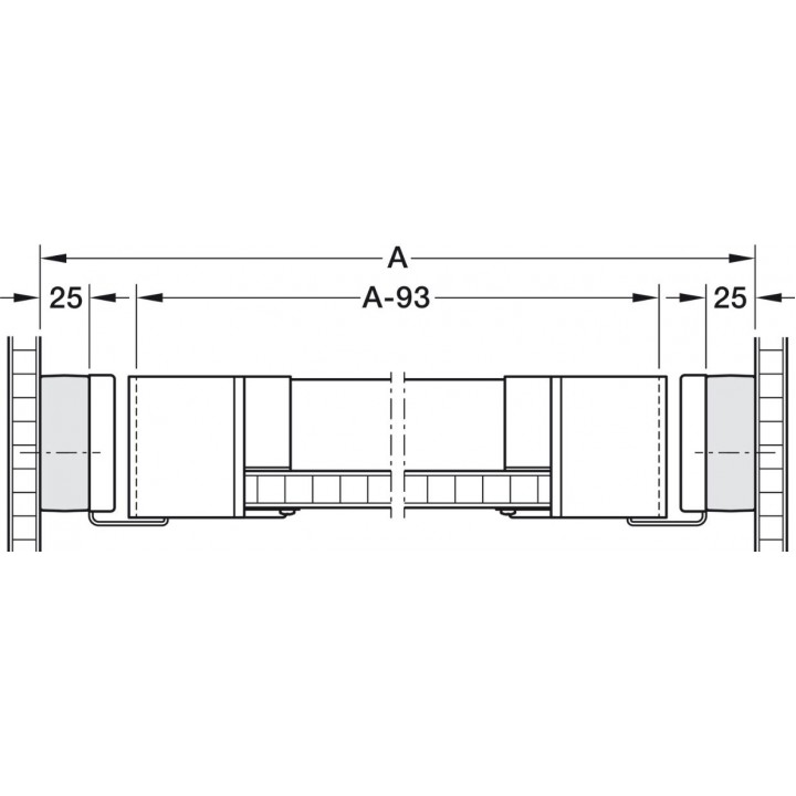 Häfele Kesseböhmer CONERO Ara Çubuk 25 × 453 × 69 mm Siyah