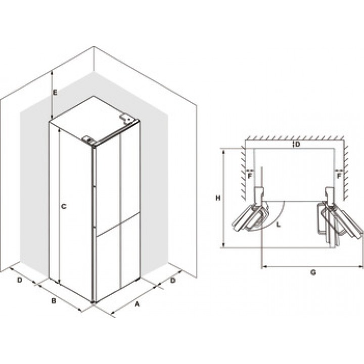 Hafele MAXIMA 4 Kapılı Solo Buzdolabı, 600 Litre, No-Frost, 90 cm, İnox