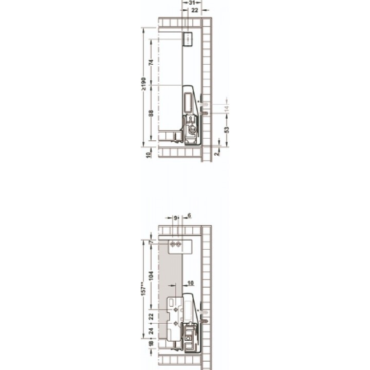 Hafele Matrix Box P Yavaşlatıcılı Cam Ön Panelli Kare Bordürlü İç Çekmece Seti 450 mm Beyaz – 900 mm