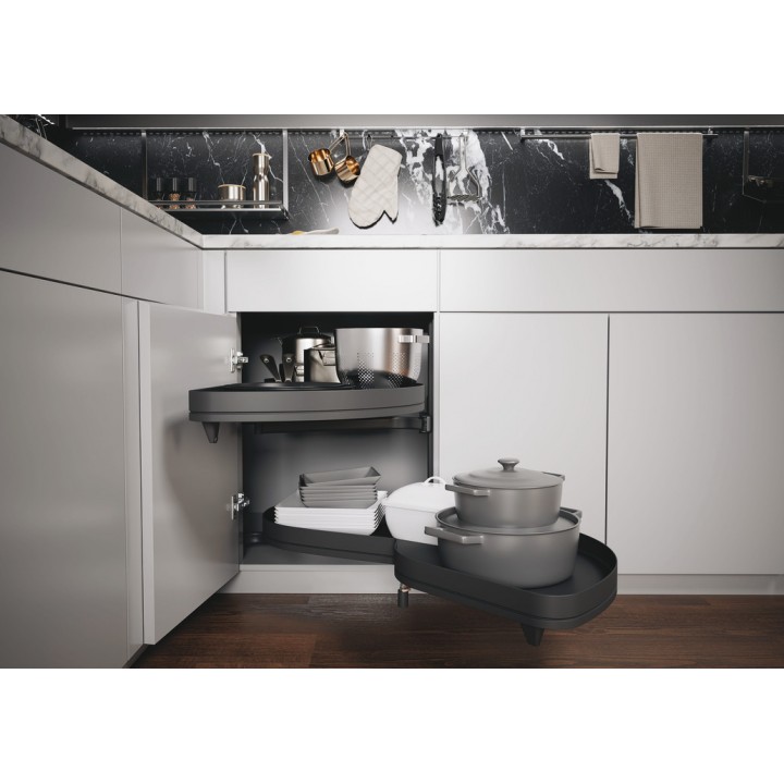 Hafele Köşe Kiler Sistemi Lemans II Arena Pure 450mm Antrasit Sağ