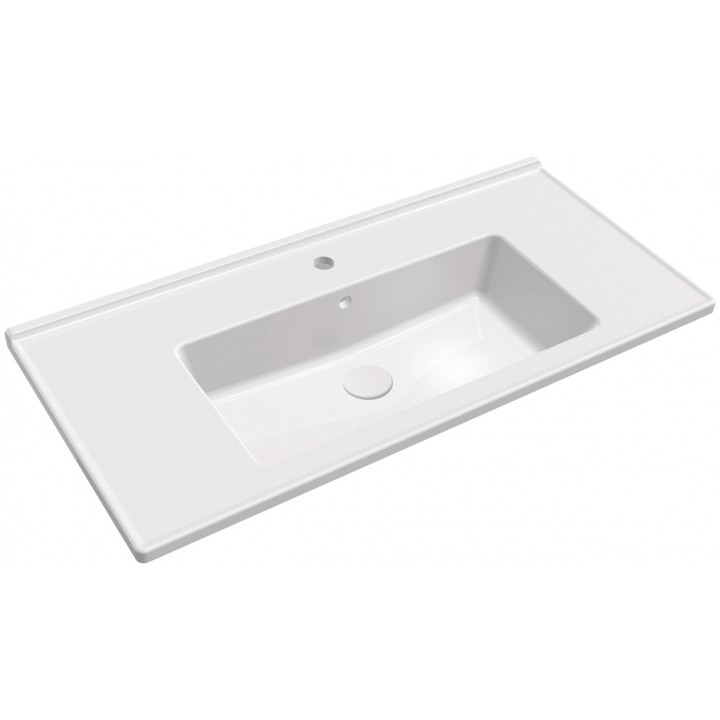 Hafele Leonis 100 Etajerli Banyo Lavabosu 100 cm Parlak Beyaz