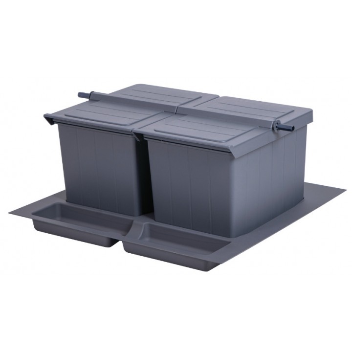 Hafele COVERT 2 × 12 Litre Çekmece İçi Çöp Kovası Antrasit