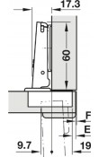 Hafele Metalla 510 A/SM Yavaşlatıcısız Kalın Kapak Düz Menteşe 40 mm Nikel