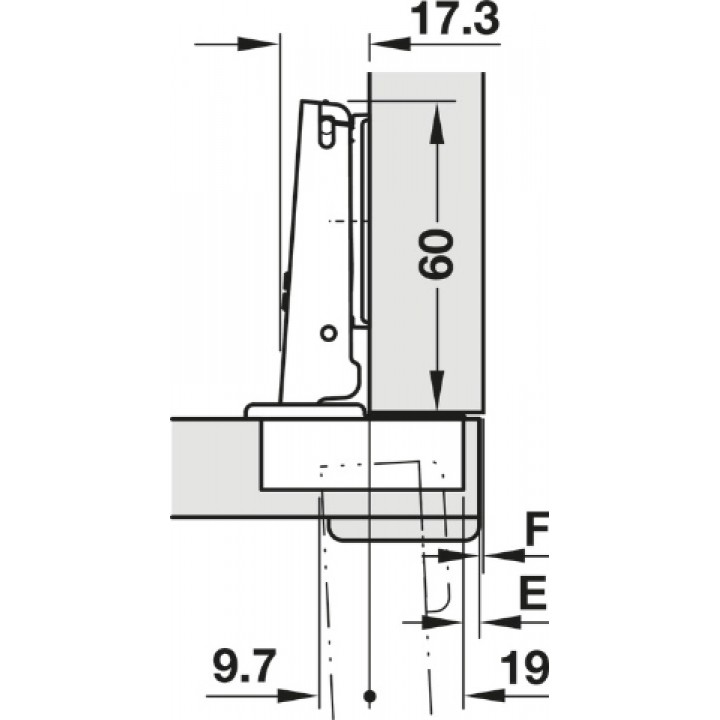 Hafele Metalla 510 A/SM Yavaşlatıcısız Kalın Kapak Düz Menteşe 40 mm Nikel