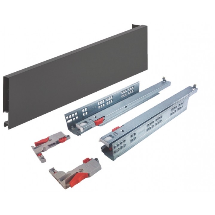 Hafele SLIM BOX Yavaşlatıcılı Çekmece Sistemi 300 mm Antrasit